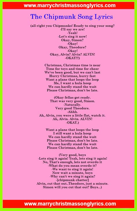 lyrics to chipmunks christmas song|More.